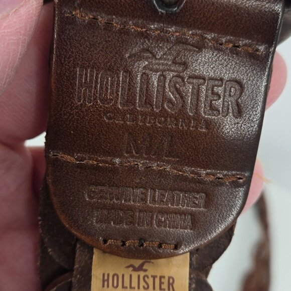 Hollister of California Genuine Leather Women Belt Brown Braided Oval Buckle - Picture 6 of 7